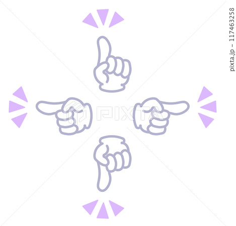 位置を差す指差し　指さしアイコンイラスト 117463258