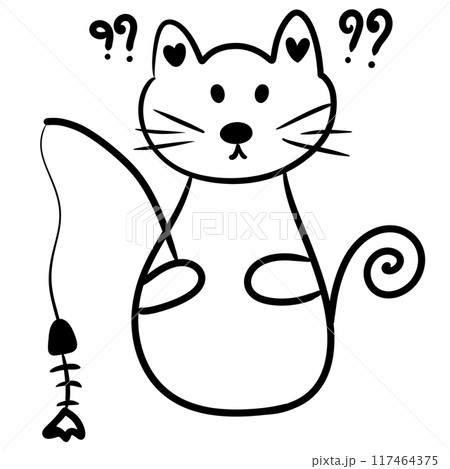 Fishing cat with black stripes 117464375