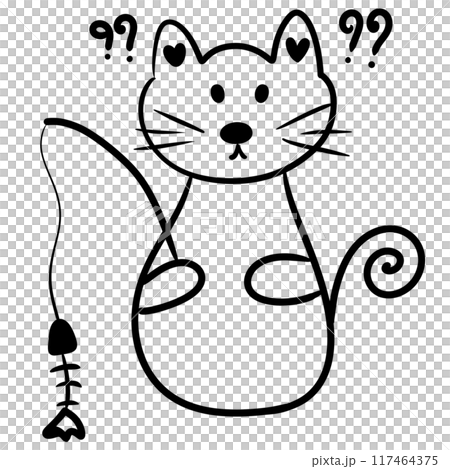 Fishing cat with black stripes 117464375