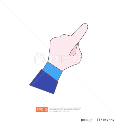 Hand pointing up with index finger isolated on white background 117465773