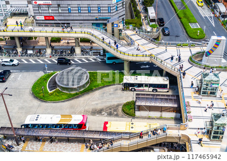 8月の八王子駅北口　ハイアングル 117465942