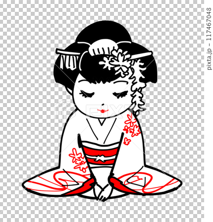 舞妓さん - お辞儀 舞妓さん - お辞儀 117467048