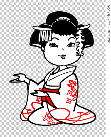 舞妓さん - 座って会話する 舞妓さん - 座って会話する 117467056