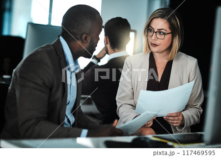 Business people, expert and partnership with documents, planning and economy analyst with cooperation, talk or meeting for financial growth. Accounting, trader or employees with paperwork for budget Business people, expert and partnership with documents, planning and economy analyst with cooperation, talk or meeting for financial growth. Accounting, trader or employees with paperwork for budget 117469595