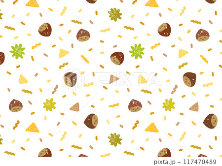 手描きの幾何学パターン 栗 117470489