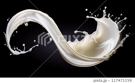 3D　牛乳　スプラッシュ 117471159