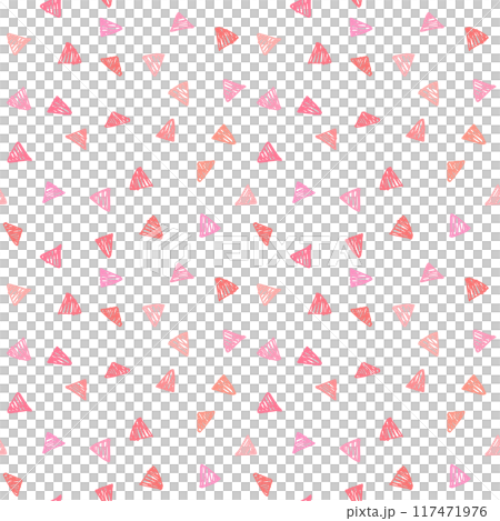 落書き風の三角形・シームレスパターン（ピンク） 117471976