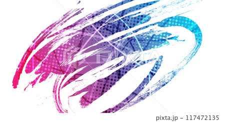 Abstract Background with Red and Blue Gradient Brush Texture and Halftone Effect. Grunge Sport Background, for Event Banner or Poster Design 117472135