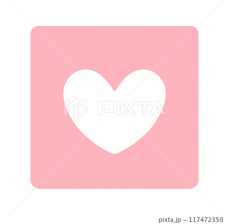 シンプルなピンク色のハートマーク 117472350