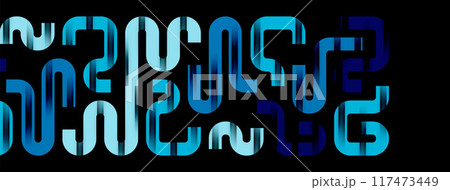 Dynamic waves, flowing lines, stripes vector geometric elements minimal pattern. Vector Illustration For Wallpaper, Banner, Background, Card, Book Illustration, landing page 117473449