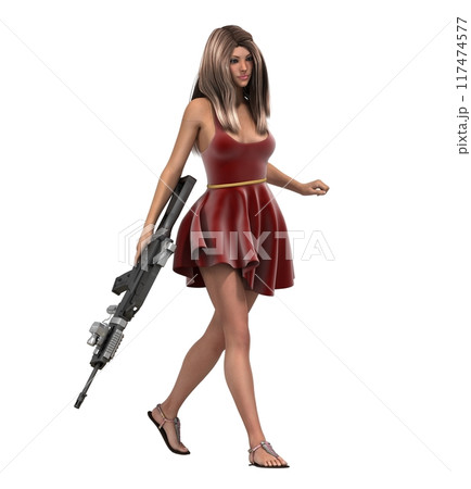 warrior woman character isolated on white background, 3D rendering, cg illustration warrior woman character isolated on white background, 3D rendering, cg illustration 117474577