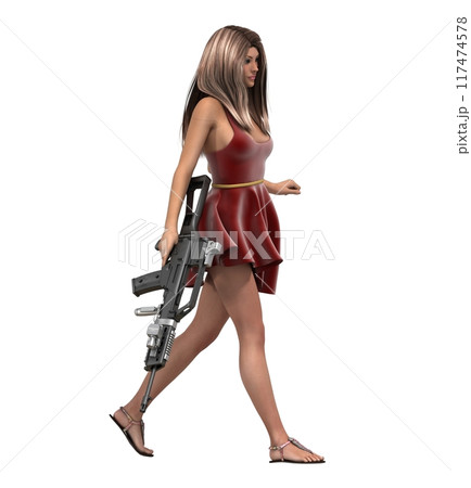 warrior woman character isolated on white background, 3D rendering, cg illustration warrior woman character isolated on white background, 3D rendering, cg illustration 117474578