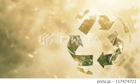 Earth-Friendly Recycling Logo with Space for Text. Generative AI	 117474721