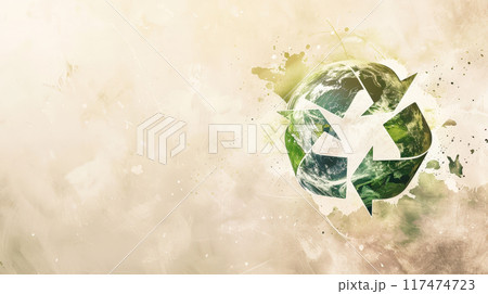 Earth-Friendly Recycling Logo with Space for Text. Generative AI	 117474723