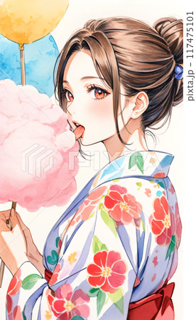 浴衣女性 浴衣女性 117475101