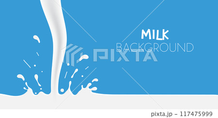 Pouring milk with splash  background vector illustration 117475999