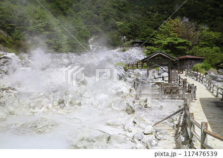 硫黄の匂いが漂う雲仙地獄　お糸地獄（長崎県雲仙市小浜町） 117476539