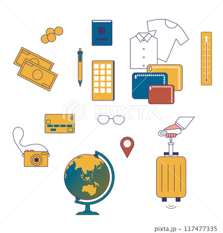 旅行の持ち物のイラスト 117477335