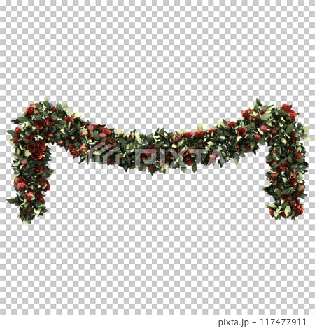 Christmas decorations, New Year's decor, isolate on a transparent background, 3D illustration, cg render Christmas decorations, New Year's decor, isolate on a transparent background, 3D illustration, cg render 117477911