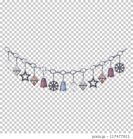 Christmas decorations, New Year's decor, isolate on a transparent background, 3D illustration, cg render 117477921