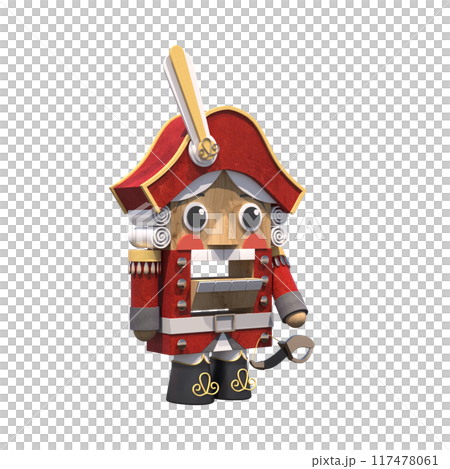 Christmas decorations, New Year's decor, isolate on a transparent background, 3D illustration, cg render 117478061