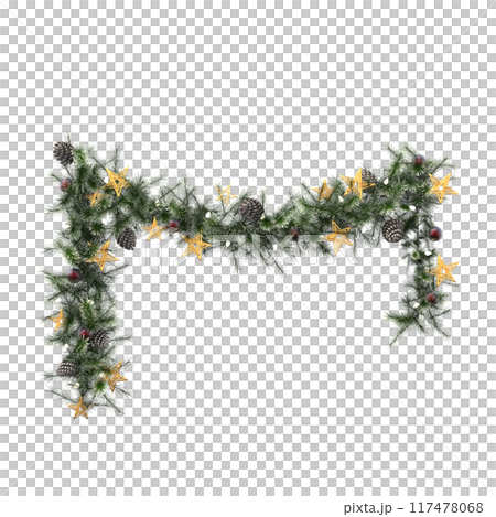 Christmas decorations, New Year's decor, isolate on a transparent background, 3D illustration, cg render Christmas decorations, New Year's decor, isolate on a transparent background, 3D illustration, cg render 117478068