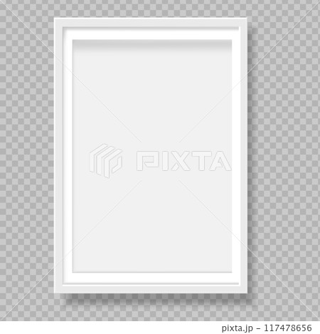 Empty white picture frame mockup template 117478656