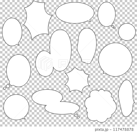 各種情緒的簡單語音氣泡集（白色） 117478878