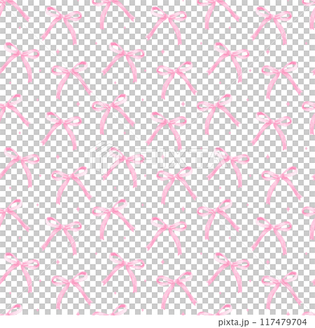 Coquette Pink Ribbon Bow Pattern Watercolor Girly Seamless Background Coquette Pink Ribbon Bow Pattern Watercolor Girly Seamless Background 117479704