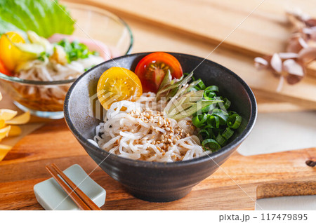 中華風ぶっかけ豆腐そうめん 117479895