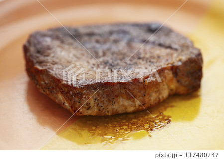 grilled pork steak 117480237