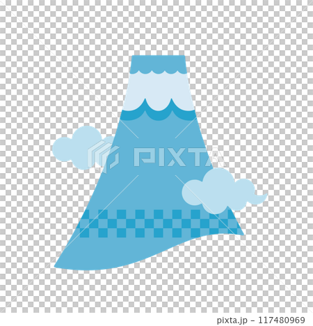 設計時尚的富士山和雲彩的現代插圖 117480969