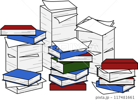 整理整頓が必要なファイルと紙の山その2 117481661