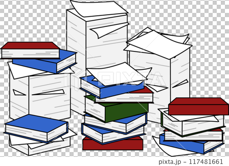 整理整頓が必要なファイルと紙の山その2 117481661