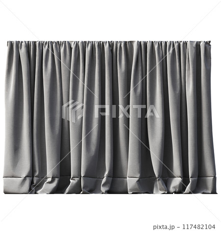curtain isolated on a transparent background, interior decorations, 3D illustration, cg render 117482104