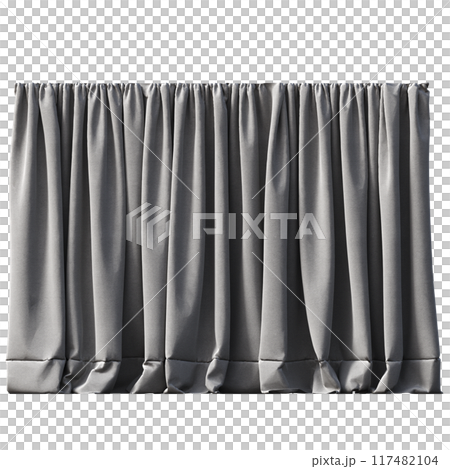 curtain isolated on a transparent background, interior decorations, 3D illustration, cg render 117482104