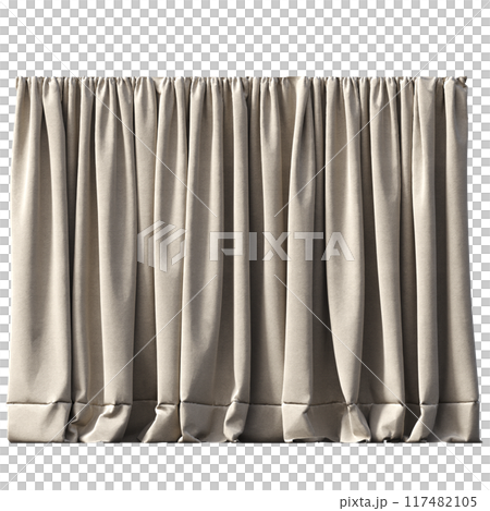 curtain isolated on a transparent background, interior decorations, 3D illustration, cg render curtain isolated on a transparent background, interior decorations, 3D illustration, cg render 117482105
