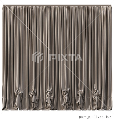 curtain isolated on a transparent background, interior decorations, 3D illustration, cg render curtain isolated on a transparent background, interior decorations, 3D illustration, cg render 117482107