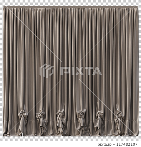 curtain isolated on a transparent background, interior decorations, 3D illustration, cg render curtain isolated on a transparent background, interior decorations, 3D illustration, cg render 117482107