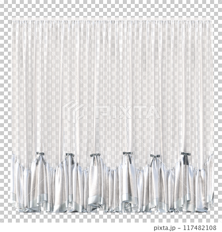 curtain isolated on a transparent background, interior decorations, 3D illustration, cg render 117482108