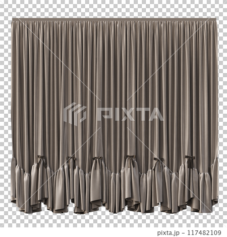 curtain isolated on a transparent background, interior decorations, 3D illustration, cg render 117482109