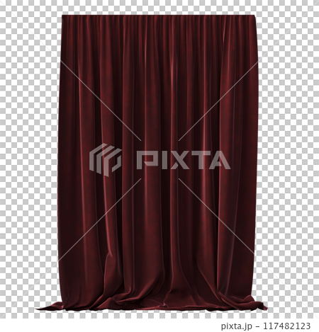 curtain isolated on a transparent background, interior decorations, 3D illustration, cg render curtain isolated on a transparent background, interior decorations, 3D illustration, cg render 117482123