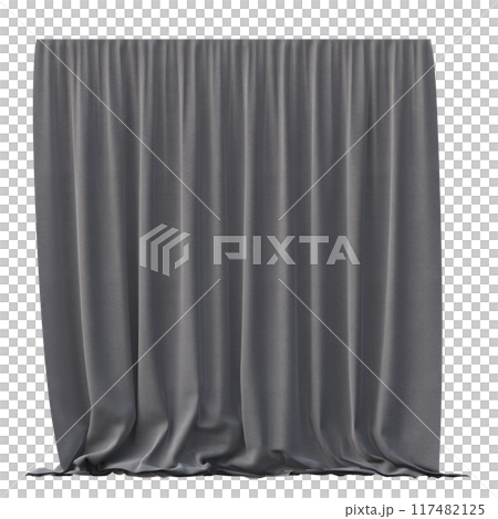 curtain isolated on a transparent background, interior decorations, 3D illustration, cg render curtain isolated on a transparent background, interior decorations, 3D illustration, cg render 117482125
