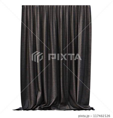curtain isolated on a transparent background, interior decorations, 3D illustration, cg render 117482126