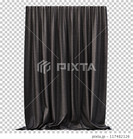 curtain isolated on a transparent background, interior decorations, 3D illustration, cg render 117482126