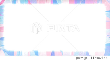ピンクと水色 カラフルな水彩のフレーム ピンクと水色 カラフルな水彩のフレーム 117482137