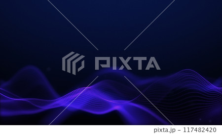 Blue wave on a violet background. Neon purple water space. Lightweight fluorescent color digital data stream. Technical design. Sci-fi, 4k, Blue wave on a violet background. Neon purple water space. Lightweight fluorescent color digital data stream. Technical design. Sci-fi, 4k, 117482420