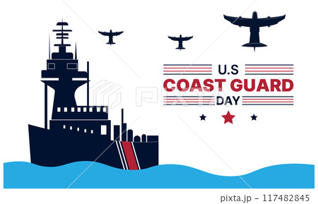 U.S coast guard day design templet 117482845