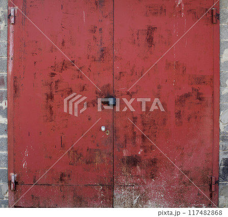 old metal warehouse door, hangar 117482868