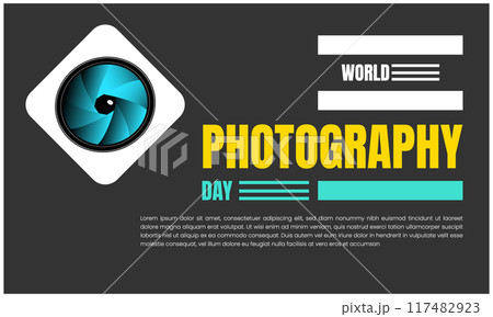 world photography day, poster and banner design for world photography day 117482923